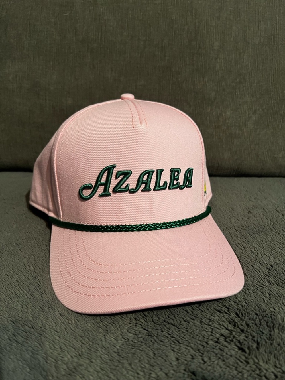 NWT Masters Pink AZAELA Baseball Cap with Green Embroidery